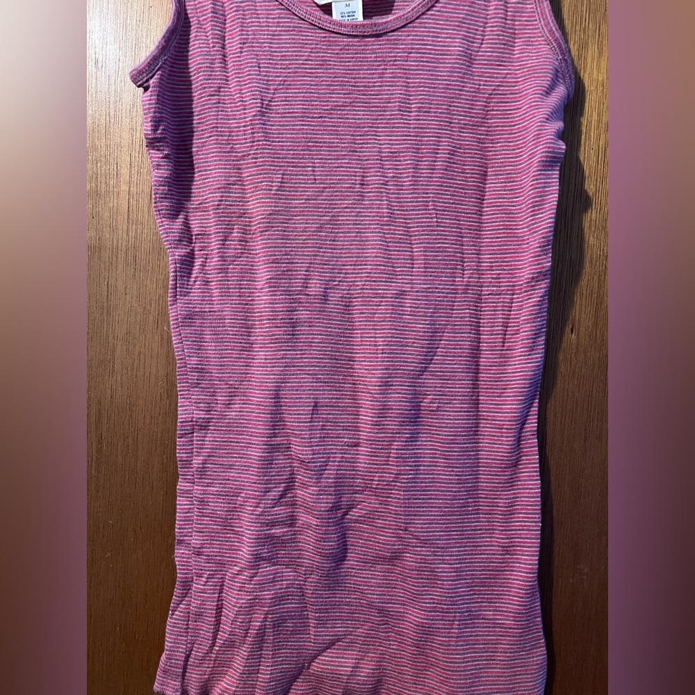 Abercrombie & Fitch Pink & Pink Striped Ribbed Tank Size Medium Y2K - Picture 2 of 11